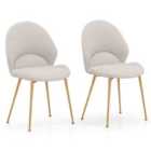 Costway Set Of 2 Upholstered Accent Chairs With Curved Backrest Adjustable Foot Pads-grey