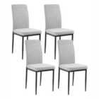 Beliani Set of 4 Dining Chairs RINER Fabric Grey