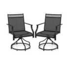Costway Patio Swivel Dining Chairs Set Of 2 With Quick-drying Fabric-grey
