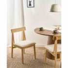 Beliani Set of 2 Dining Chairs ISLE Wood Light Brown/ Beige
