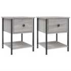 Vidaxl Bedside Tables 2 Pcs Grey Sonoma 34X35.5X45 Cm Engineered Wood