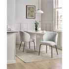 Beliani Set of 2 Dining Chairs ZANA Fabric White/ Blue