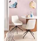 Beliani Set of 2 Dining Chairs Swivel JENNER Fabric Off-White