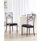 Beliani Set of 2 Dining Chairs GIRARD Metal Black