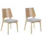 Beliani Set of 2 Dining Chairs ABEE Light Brown