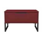 Welcome Furniture Ltd Hong Kong 1 Drawer Wide Bedside Table in Red Matt - Ready Assembled