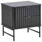 Beliani 2 Drawer Bedside Table GLASTONBURY Black