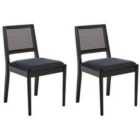 Beliani Set of 2 Dining Chairs TAMARAC Wood Black