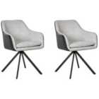 Beliani Set of 2 Dining Chairs LITHIA Fabric Black/ White