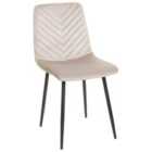 Beliani Set Of 4 Dining Chairs Havre Velvet Beige