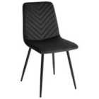 Beliani Set Of 4 Dining Chairs Havre Velvet Black