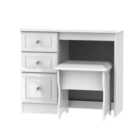 Balmoral 2 Piece Set - Vanity, Stool In White Gloss & White - Ready Assembled