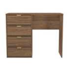 Welcome Furniture Ltd Hong Kong 4 Drawer Vanity in Carini Walnut - Ready Assembled