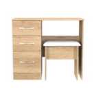 Welcome Furniture Ltd Avon 2 Piece Set - Vanity, Stool in Nebraska Oak - Ready Assembled