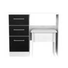 Welcome Furniture Ltd Worcester 2 Piece Set - Vanity, Stool in Black & White - Ready Assembled