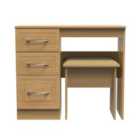 Welcome Furniture Ltd Dorset 2 Piece Set - Vanity, Stool in Modern Oak - Ready Assembled