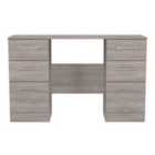 Welcome Furniture Ltd Worcester 6 Drawer Double Pedestal Desk in Grey Oak - Ready Assembled