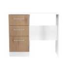 Welcome Furniture Ltd Worcester 3 Drawer Vanity in Slat Effect & White - Ready Assembled