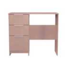 Welcome Furniture Ltd Plymouth 3 Drawer Vanity in Kobe Pink - Ready Assembled