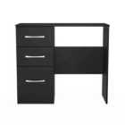 Welcome Furniture Ltd Avon 3 Drawer Vanity in Black - Ready Assembled