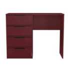 Welcome Furniture Ltd Hong Kong 4 Drawer Vanity in Red Matt - Ready Assembled