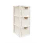 Thumbs Up 3 Drawer Medium Rattan Tower - Cream