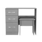 Welcome Furniture Ltd Avon 2 Piece Set - Vanity, Stool in Dusk Grey - Ready Assembled