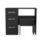 Welcome Furniture Ltd Avon 2 Piece Set - Vanity, Stool in Black - Ready Assembled