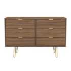 Welcome Furniture Ltd Hong Kong 6 Drawer Wide Chest in Carini Walnut - Ready Assembled