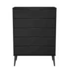 Welcome Furniture Ltd Hong Kong 5 Drawer Chest in Black - Ready Assembled