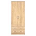 Welcome Furniture Ltd Avon Double 2 Drawer Wardrobe in Nebraska Oak - Ready Assembled