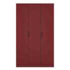 Welcome Furniture Ltd Hong Kong Tall Triple Mirror Wardrobe in Red Matt - Ready Assembled