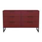 Welcome Furniture Ltd Hong Kong 6 Drawer Wide Chest in Red Matt - Ready Assembled
