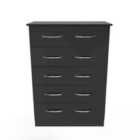 Welcome Furniture Ltd Avon 5 Drawer Chest in Black - Ready Assembled