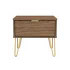 Welcome Furniture Ltd Hong Kong 1 Drawer Bedside Table in Carini Walnut - Ready Assembled