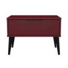Welcome Furniture Ltd Hong Kong 1 Drawer Wide Bedside Table in Red Matt - Ready Assembled