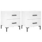 Vidaxl Bedside Cabinets 2 Pcs White 40X35X47.5 Cm Engineered Wood