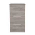 Welcome Furniture Ltd Worcester 3 Drawer Bedside Cabinet in Grey Oak - Ready Assembled