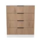Welcome Furniture Ltd Java 4 Drawer Chest in Slat Effect & White - Ready Assembled