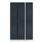 Welcome Furniture Ltd Diamond Tall Triple Mirror Wardrobe in Indigo Matt & White - Ready Assembled