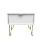 Welcome Furniture Ltd Hong Kong 1 Drawer Wide Bedside Table in White Matt - Ready Assembled