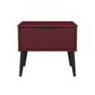 Welcome Furniture Ltd Hong Kong 1 Drawer Bedside Table in Red Matt - Ready Assembled