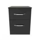 Welcome Furniture Ltd Avon 2 Drawer Compact Bedside Cabinet in Black - Ready Assembled