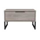 Welcome Furniture Ltd Hong Kong 1 Drawer Wide Bedside Table in Grey Oak - Ready Assembled