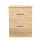 Welcome Furniture Ltd Avon 2 Drawer Compact Bedside Cabinet in Nebraska Oak - Ready Assembled