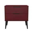 Welcome Furniture Ltd Hong Kong 2 Drawer Bedside Table in Red Matt - Ready Assembled