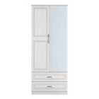 Welcome Furniture Ltd Dorset Double 2 Drawer Mirror Wardrobe in Signature White - Ready Assembled