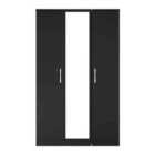 Welcome Furniture Ltd Avon Triple Mirror Wardrobe in Black - Ready Assembled