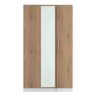 Welcome Furniture Ltd Worcester Tall Triple Mirrored Wardrobe in Slat Effect & White - Ready Assembled