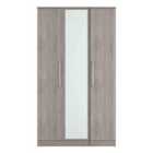 Welcome Furniture Ltd Worcester Tall Triple Mirrored Wardrobe in Grey Oak - Ready Assembled